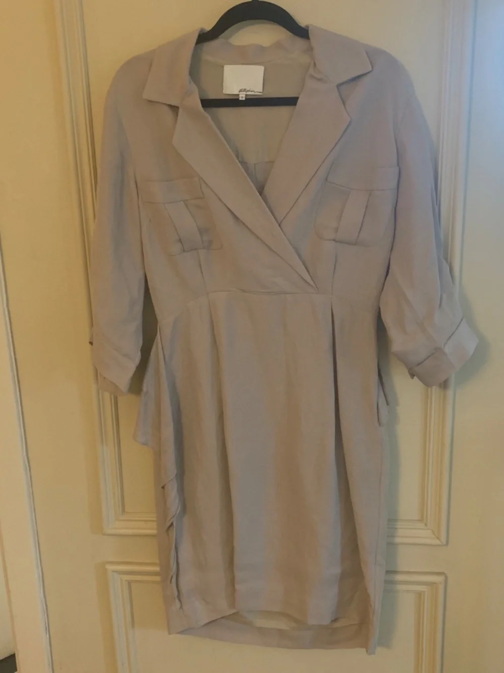 3.1 Phillip Lim Linen Safari Wrap Dress, 100% silk lining (8) - Picture 3 of 7